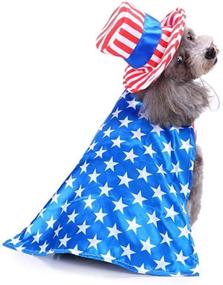 img 2 attached to Delifur Dog Costume: Stylish USA Flag Pet Stripes Clothes with Hat for Independence Day or Memorial Day Celebration