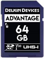 enhanced delkin devices 64gb advantage sdxc uhs-i (v30) memory card (ddsdw63364gb) logo