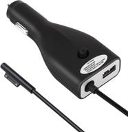 💡 surface pro car charger: 42w 12v 2.58a power supply with usb fast charging port for microsoft surface pro 3 pro 4 pro 5 pro 6 surface go surface laptop & surface book logo