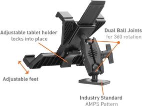 img 2 attached to 📲 iBOLT TabDock AMPs - Heavy Duty Drill Base Mount for 7"-10" Tablets: Ideal for Cars, Desks, Countertops in Commercial Vehicles, Trucks, Homes, Schools, and Businesses