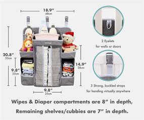 img 3 attached to 👶 Minnebaby Baby Nursery Organizer and Diaper Caddy, Hanging Changing Table Diaper Stacker for Crib Storage and Nursery Organization