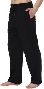 img 2 attached to 👖 RENZER Men's Cotton Lounge Pants: Comfortable Black Pajamas for Sleep & Lounge