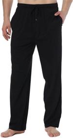 img 4 attached to 👖 RENZER Men's Cotton Lounge Pants: Comfortable Black Pajamas for Sleep & Lounge