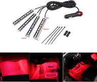 sjdz car interior decoration led interior underdash lighting neon car kit (red) logo