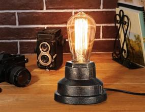 img 1 attached to 💡 Boncoo Industrial Vintage Touch Control Table Lamp - Small Edison Desk Lamp, Dimmable Steampunk Nightstand Light with Antique Base, Ideal for Living Room or Bedroom Accent Lighting