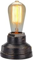 💡 boncoo industrial vintage touch control table lamp - small edison desk lamp, dimmable steampunk nightstand light with antique base, ideal for living room or bedroom accent lighting логотип