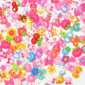 img 3 attached to LibiIine 100pcs Resin Buttons: Ideal for Scrapbooking & Crafts - Flatback, Mix Lots, Flat Back