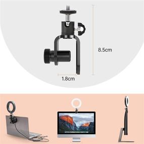 img 1 attached to 💡 USKEYVISION Desktop Computer Ring Light with Monitor Clip-on, Suction Cup, Zoom Conference Video Lighting for Zoom Meeting/Photography/Makeup/Live Stream/YouTube/Vlog Compatible with PC or Laptop (UVZL-R)