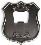 🔑 kikkerland police badge stainless steel bottle opener: a must-have accessory with law enforcement inspired style logo