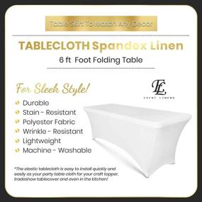 img 3 attached to Rectangular Spandex Linen Tablecloth - 6Ft