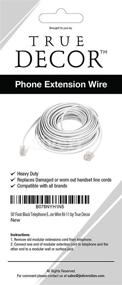 img 1 attached to 📞 True Decor 50' Foot Black RJ-11 Telephone Extension Cord Cable Line Wire: Reliable and Long-lasting Communication Solution