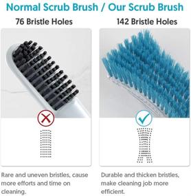 img 2 attached to 🧽 2PCS Transparent Scrub Brush Set for Tile Floor, Bathroom, Bathtub, Carpet, and Sink Cleaning - TINA&TONY Stiff Bristles Scrubber Brush with Kitchen Grout Cleaning Brush - Shower Scrubber Brush