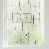 frosted window film non-adhesive: privacy & decoration solution | finnez cross pattern 17.5 x 78.7 inches logo