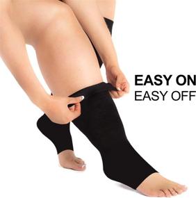 img 1 attached to 🧦 Zeta Socks Open Toe XXXL 26 Inch Wide Calf Plus Size Compression: 20-30 mmHg for Fatigue, Pain, Leg Swelling - Soothing Comfy Gradient Support, Prevents Swelling, Pain, Edema, DVT (1 Pair, Black)