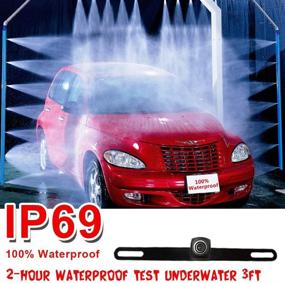 img 2 attached to 🚗 KURATU 4th Gen Backup Camera: License Plate Automotive with Perfect View Angle, Low Light Night Vision, Waterproof – 130W Pixels, DC12V-24V