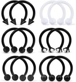 img 4 attached to SCERRING Women's Stainless Steel Horseshoe Cartilage Retainer - Body Jewelry for Enhanced SEO