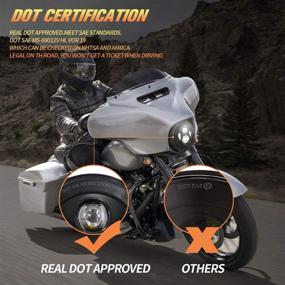 img 3 attached to 🏍️ Туринг Стрит Глайд Роуд Кинг Ультра Классик Электра Глайд Фэт Бой Три СВО Херитэйдж Софтейл Слим Делюкс Ультра Лимитед Черный 7-дюймовый светодиодный фара с креплением