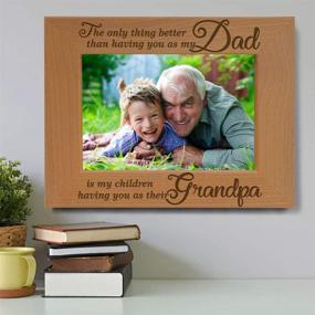 img 1 attached to 🖼️ KATE POSH Engraved Grandpa Photo Frame - A Heartfelt Gift for Papa - Natural Wood, 5x7 Horizontal Display