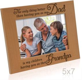 img 2 attached to 🖼️ KATE POSH Engraved Grandpa Photo Frame - A Heartfelt Gift for Papa - Natural Wood, 5x7 Horizontal Display