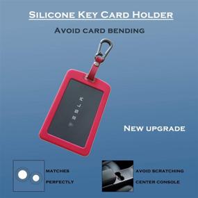 img 3 attached to TANDRIVE Silicone Key Card Holder Case Compatible With Tesla Model 3 And Model Y，Key Protector Cover Accessories Including Key Chain Interior Accessories