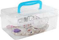 📦 versatile mini clear plastic travel storage box/portable transparent container bin - blue logo