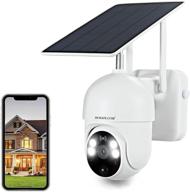 беспроводная wifi солнечная наружная видеокамера с аккумулятором для безопасности, hosafe pan/tilt наблюдение за домом - цветное ночное видение, двустороннее аудио, обнаружение движения, водонепроницаемый, облачное хранилище логотип