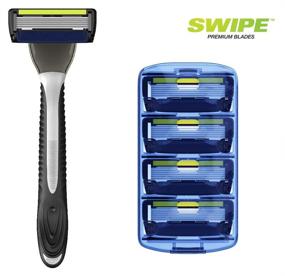 img 1 attached to 🪒 SWIPE Premium Men's 6-Blade Razor Kit: Flex Head Handle + 4 Refills - Ultimate Shaving Experience