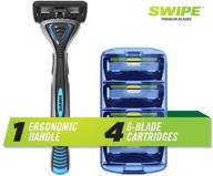 🪒 swipe premium men's 6-blade razor kit: flex head handle + 4 refills - ultimate shaving experience logo