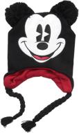 🐭 disney adult mickey mouse winter laplander hat with jumbo pom ears logo