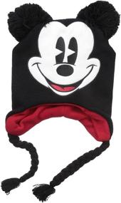 img 4 attached to 🐭 Disney Adult Mickey Mouse Winter Laplander Hat with Jumbo Pom Ears