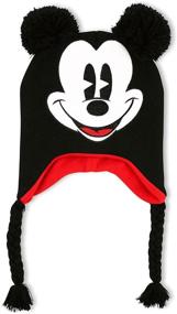 img 2 attached to 🐭 Disney Adult Mickey Mouse Winter Laplander Hat with Jumbo Pom Ears