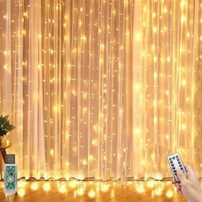 img 4 attached to 💡 Curtain Lights, String Curtains, LED Curtain Light 9.8x9.8ft 300 LEDs USB Powered with 8 Lighting Modes for Bedroom Wedding Party Home Indoors - Warm White