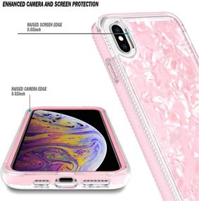 img 2 attached to 🐚 E-Began Seashell Pattern Case for iPhone XR, Full-Body Protective Matte Bumper Cover with Built-in Screen Protector, Shockproof & Durable, Light Pink (6.1 inch 2018) - Supports Wireless Charging