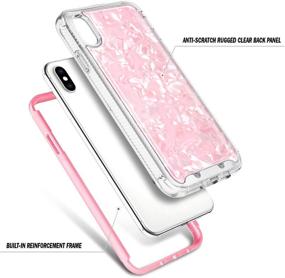 img 1 attached to 🐚 E-Began Seashell Pattern Case for iPhone XR, Full-Body Protective Matte Bumper Cover with Built-in Screen Protector, Shockproof & Durable, Light Pink (6.1 inch 2018) - Supports Wireless Charging