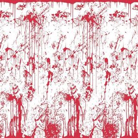 img 1 attached to 🩸 Spooky Beistle Bloody Wall Backdrop: 4x30ft Halloween Decor for Haunted Ambiance!