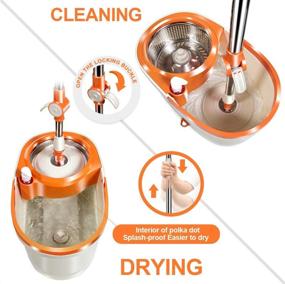 img 3 attached to Efficient Cleaning System: Spin Mop Bucket with Foot Pedal, 5 🧹 Refills, and 5 Cleaning Cloths - Ideal for Hardwood, Laminate, and Tile Floors