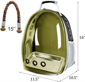 img 3 attached to 🐦 Optimized: Bird Travel Backpack with Stainless Steel Tray, Standing Perch, and Polarized Carrier