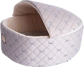 img 3 attached to Armarkat Medium Cat Bed - Pale Silver & Beige (Model C33HQH/MH-M)