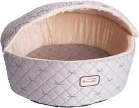 img 2 attached to Armarkat Medium Cat Bed - Pale Silver & Beige (Model C33HQH/MH-M)