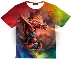 img 1 attached to FiveEarl Kids' 3D Dragon Printed Tees - Boys & Girls, Ages 4-14