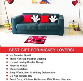 img 3 attached to 🐭 Mickey Mouse Rugs – Vibrant Red Indoor Outdoor Entrance, Bathroom, and Kitchen Rug, 17" x 30