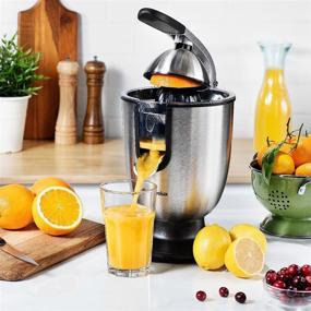 img 1 attached to Eurolux Electric Citrus Juicer Squeezer | Powerful 160W Stainless Steel | Soft Grip Handle & Cone Lid | Easy Use for Orange, Lemon, Grapefruit (ELCJ-1700S)