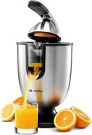 eurolux electric citrus juicer squeezer | powerful 160w stainless steel | soft grip handle & cone lid | easy use for orange, lemon, grapefruit (elcj-1700s) логотип