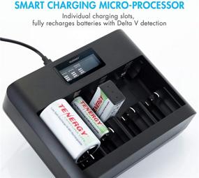 img 2 attached to 🔋 Tenergy TN486U 5-Bay Universal Battery Charger with LCD, Micro USB/Type C Input, for Rechargeable AA, AAA, C, D, and 9V Batteries