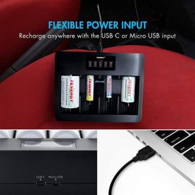 img 1 attached to 🔋 Tenergy TN486U 5-Bay Universal Battery Charger with LCD, Micro USB/Type C Input, for Rechargeable AA, AAA, C, D, and 9V Batteries