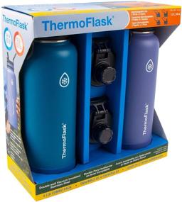 img 3 attached to 🥤 ThermoFlask 40oz Spout Straw Combo Bottle 2pack: Superior Blue and Mauve, Exceptional Durability and Convenience