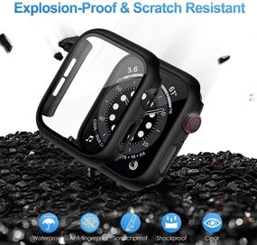 img 2 attached to 📱 Набор из 5 жестких чехлов из поликарбоната для Apple Watch Series 6 / SE / Series 5 / Series 4 40 мм | Включает в себя встроенный защитный стеклянный экран с темперированным покрытием 9H - от VASG