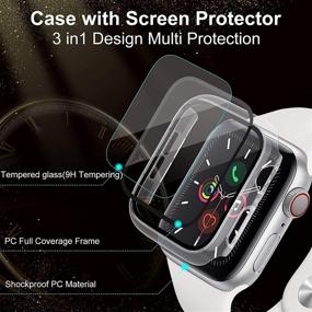 img 1 attached to 📱 Набор из 5 жестких чехлов из поликарбоната для Apple Watch Series 6 / SE / Series 5 / Series 4 40 мм | Включает в себя встроенный защитный стеклянный экран с темперированным покрытием 9H - от VASG