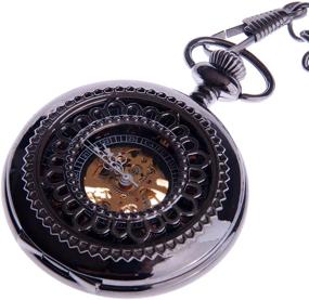 img 4 attached to 🕰️ Steampunk Skeleton Pocketwatch - Mechanical ShoppeWatch