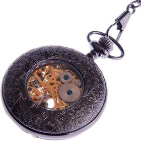 img 2 attached to 🕰️ Steampunk Skeleton Pocketwatch - Mechanical ShoppeWatch